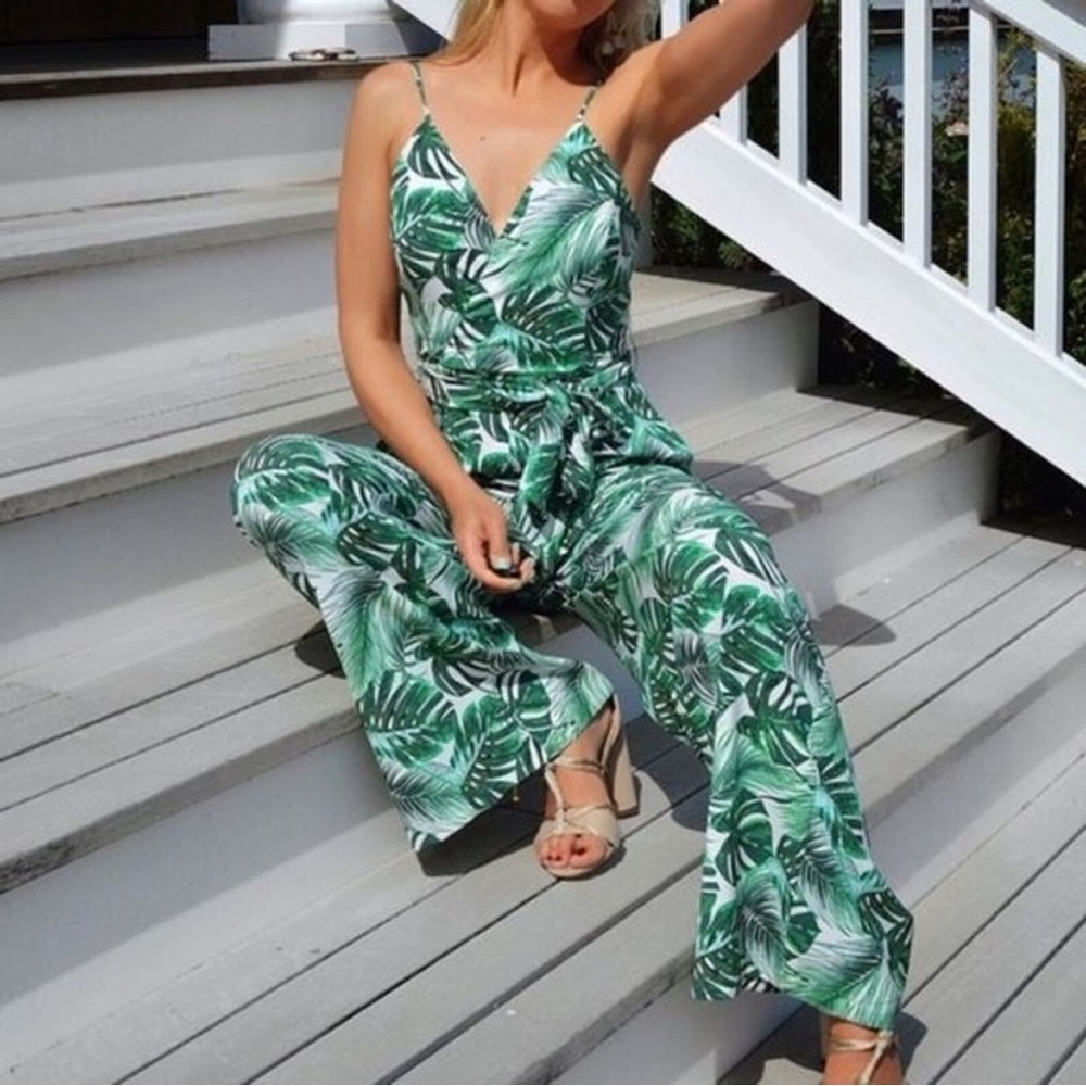 Massimo Fabbro Italian Leaf Tropical Jumpsuit